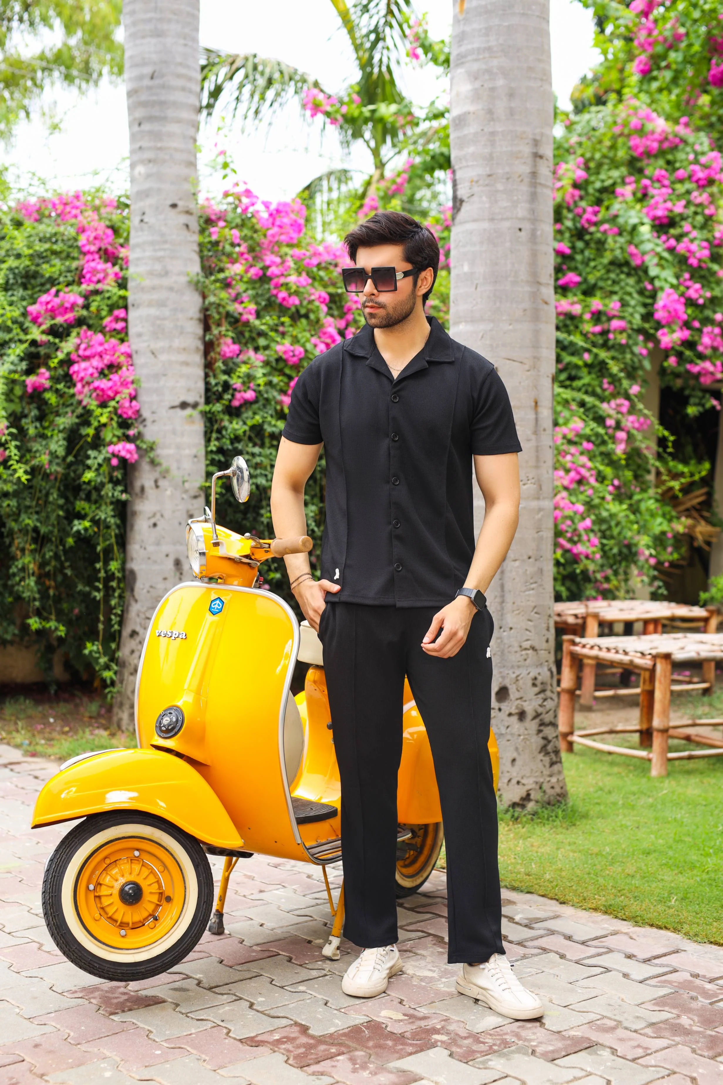 Waffle Black Half-Sleeve Safari Suit for Men – Stylish Summer Safari Suit in Pakistan B1 - Image 14