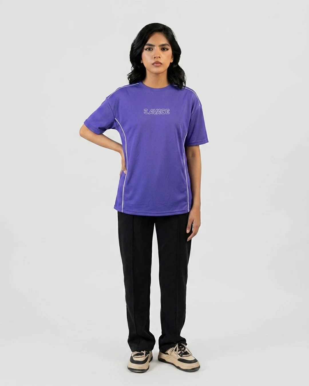 Purple Graphic Panel T-Shirt S12 - Image 3