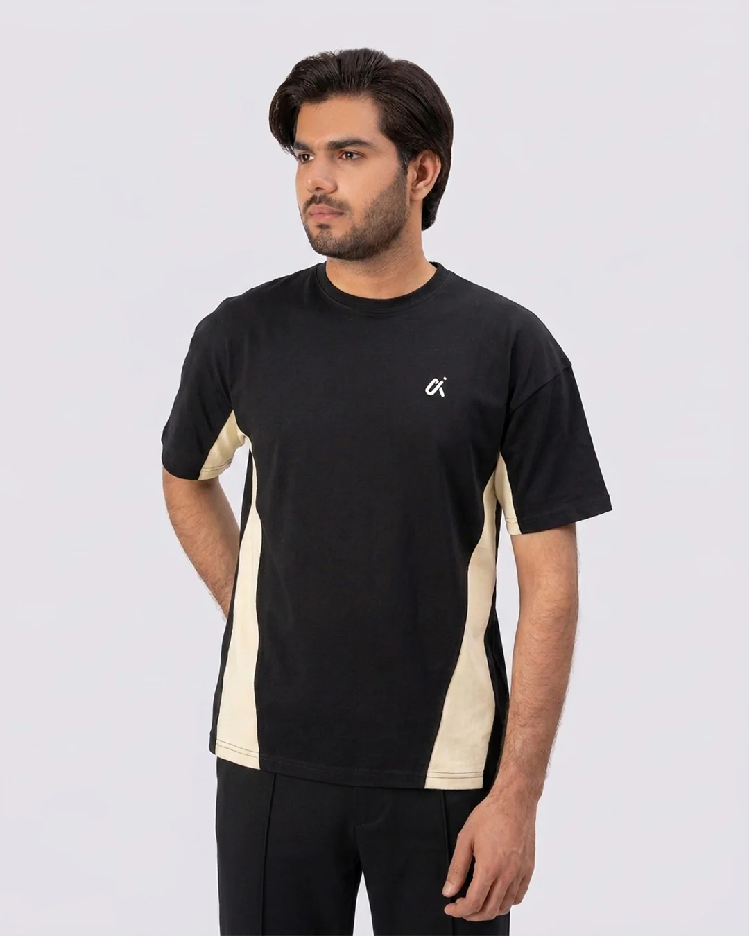 Black Panel Logo T-Shirt T13
