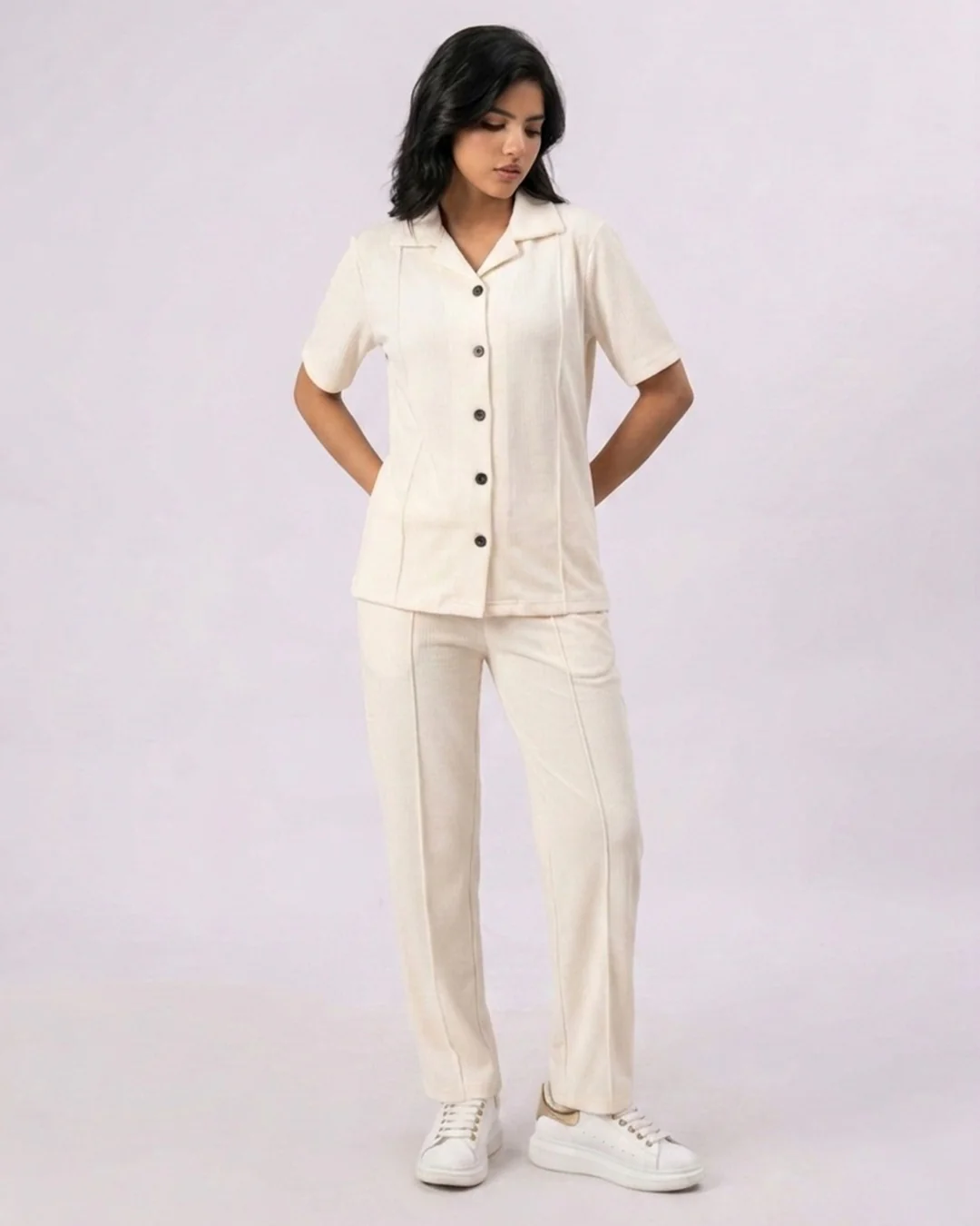 Ivory White Safari Tracksuit Set A4 - Image 3
