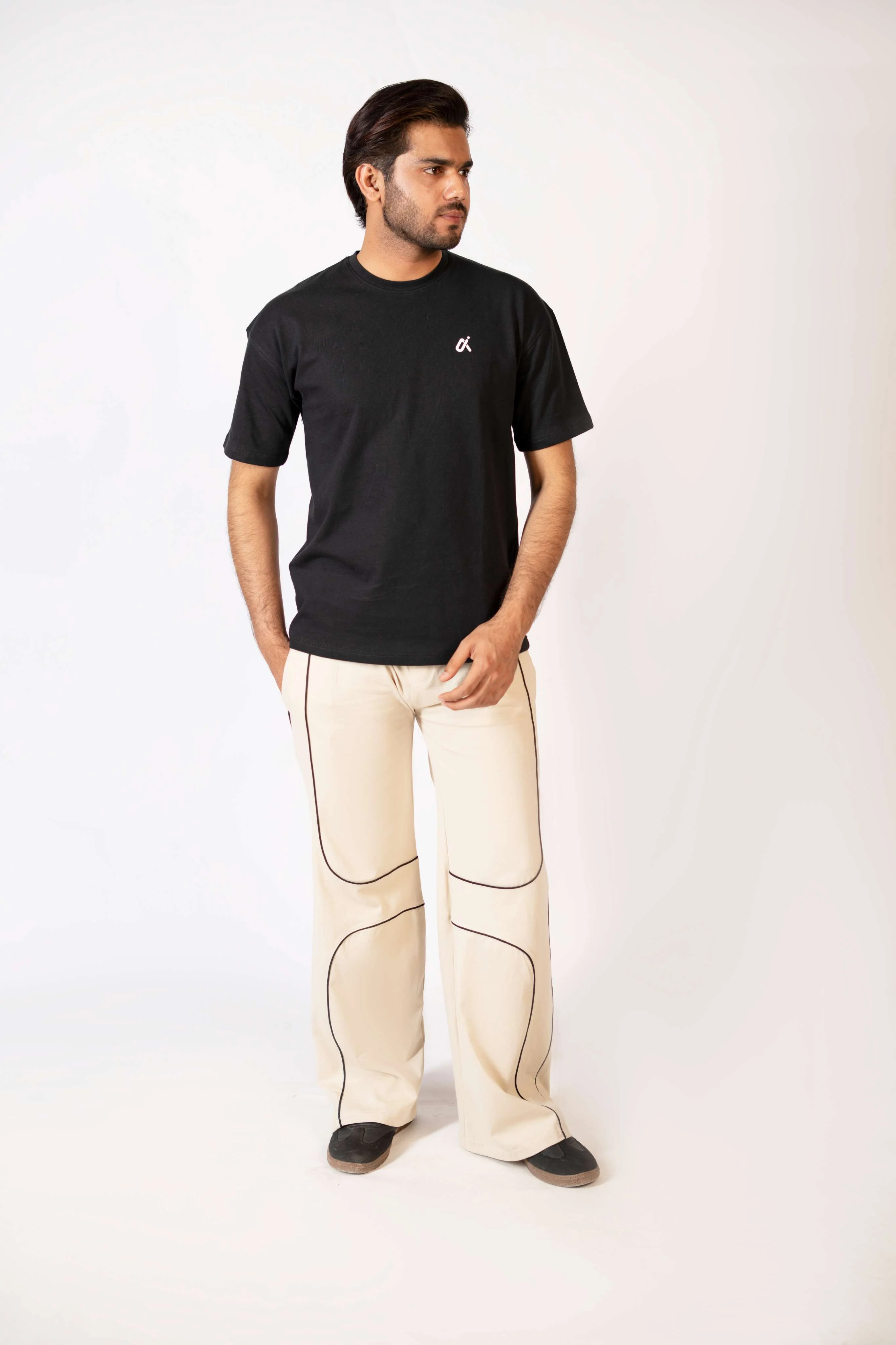 MEN's LOOSE FIT TROUSER - BEIGE D5 - Image 6