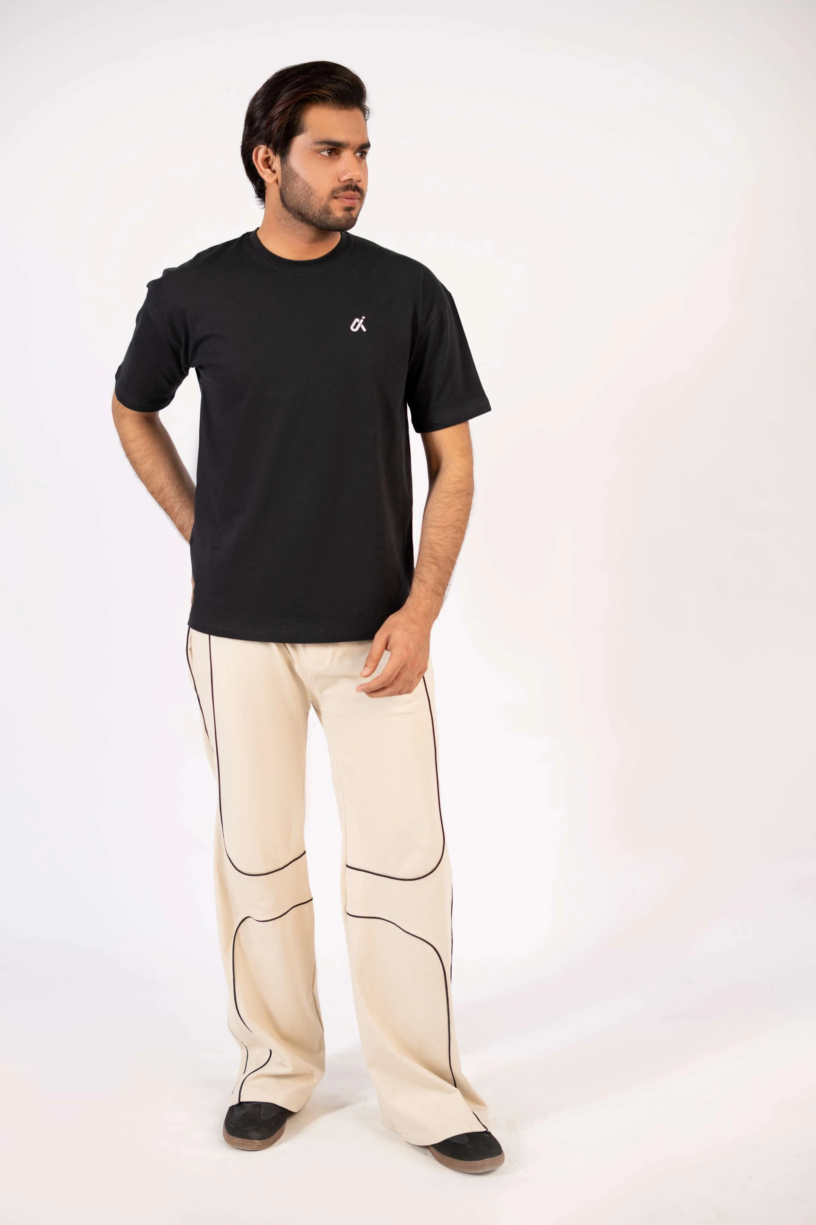 MEN's LOOSE FIT TROUSER - BEIGE D5 - Image 7