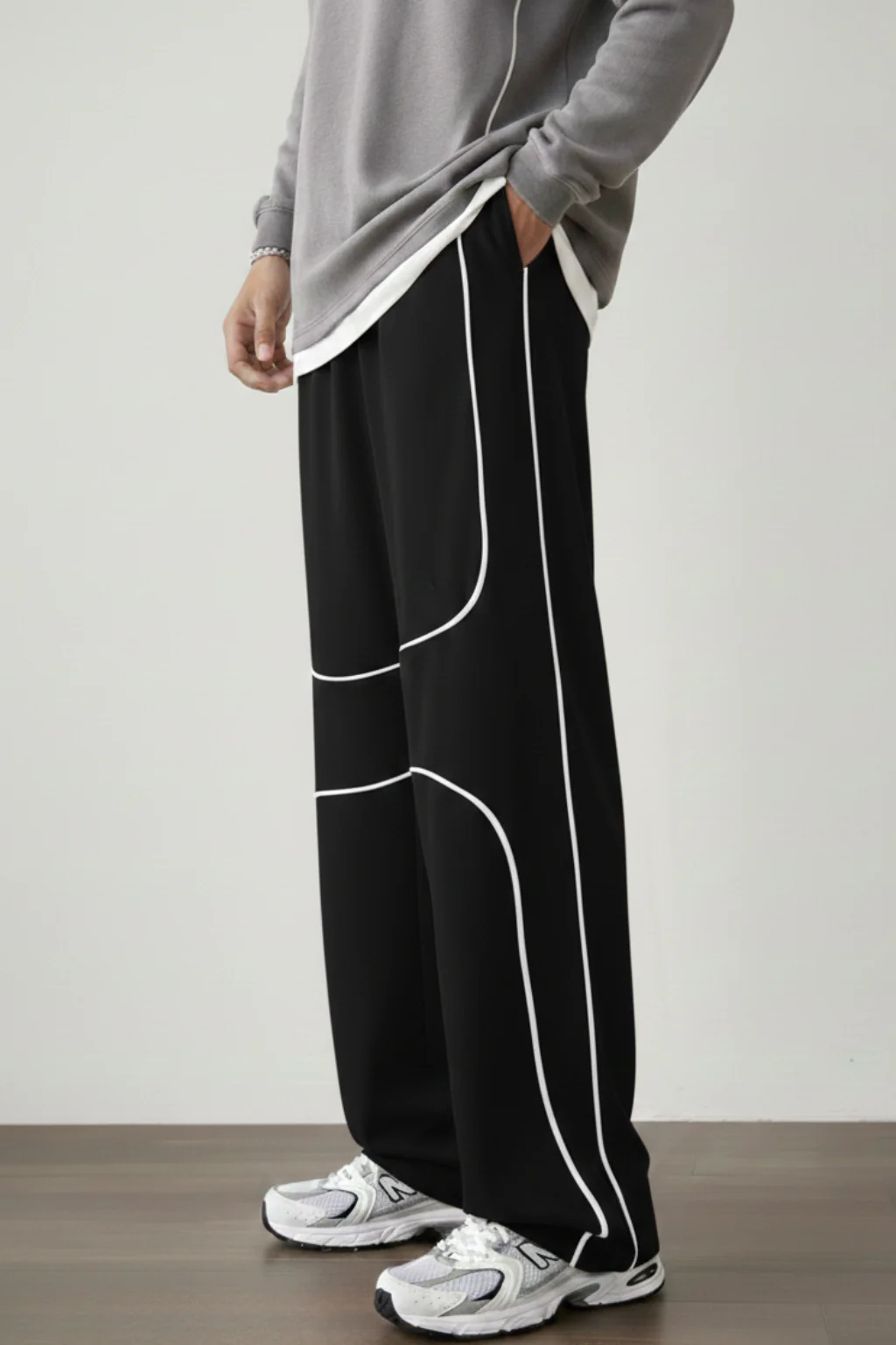 MEN's LOOSE FIT TROUSER - BLACK D6 - Image 5