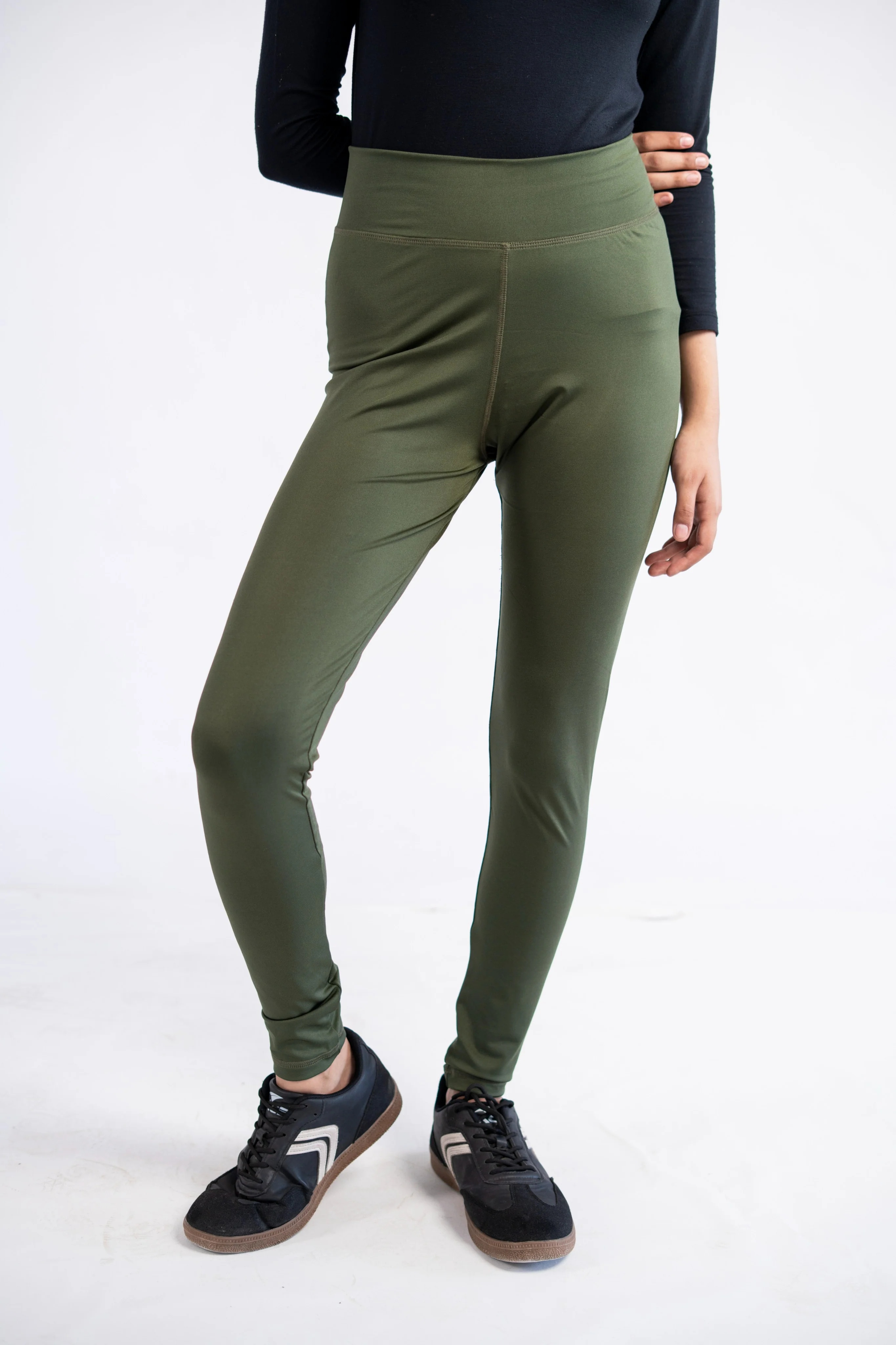 Pack of 2 Premium Slim Fit Tights + Free T-Shirt(Olive Green & Charcol Grey) E6 - Image 18