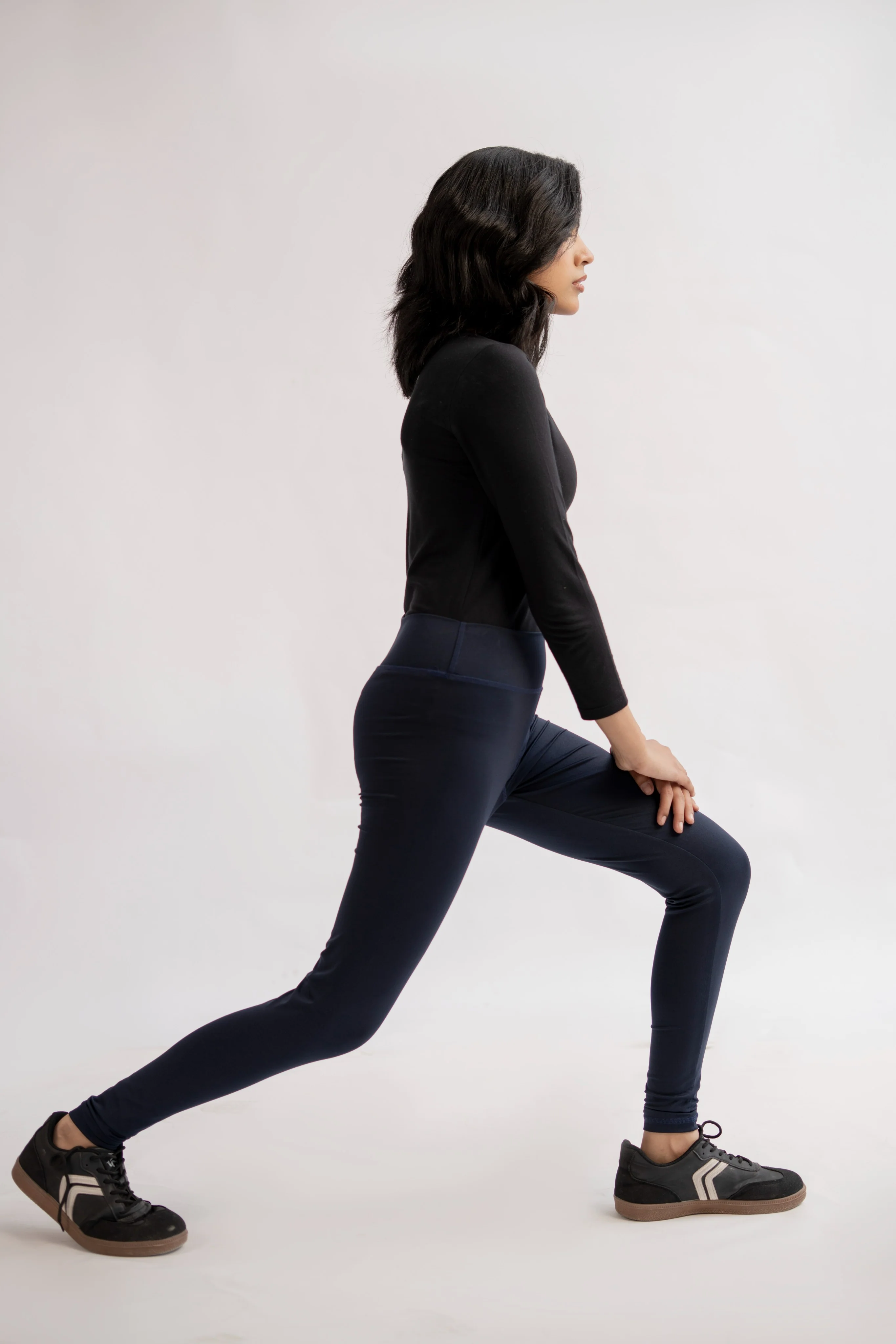 Pack of 2 Premium Slim Fit Tights + Free T-Shirt (Navy Blue & Black) E5 - Image 12