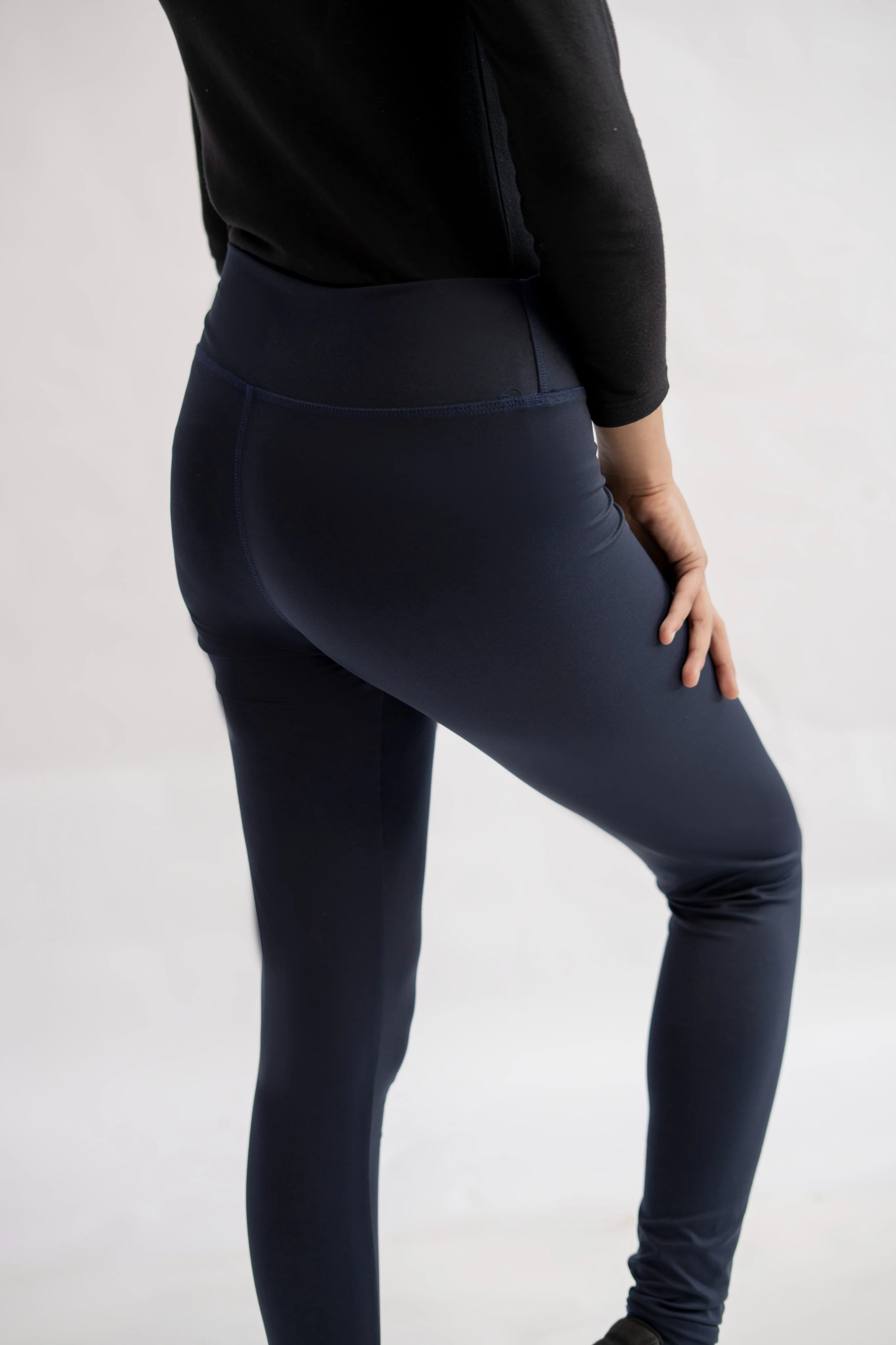 Pack of 2 Premium Slim Fit Tights + Free T-Shirt (Navy Blue & Black) E5 - Image 14