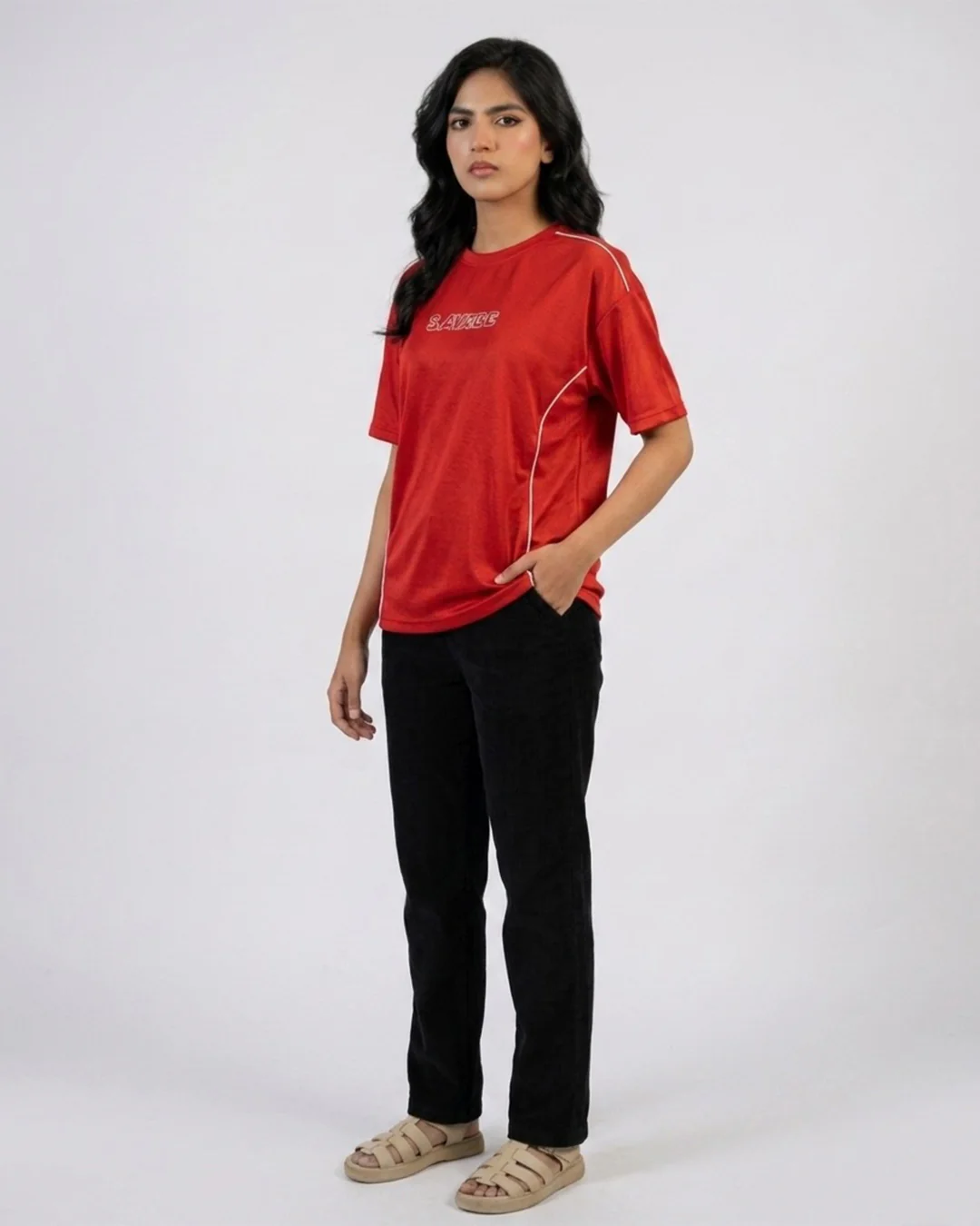Red Graphic Panel T-Shirt S13 - Image 2