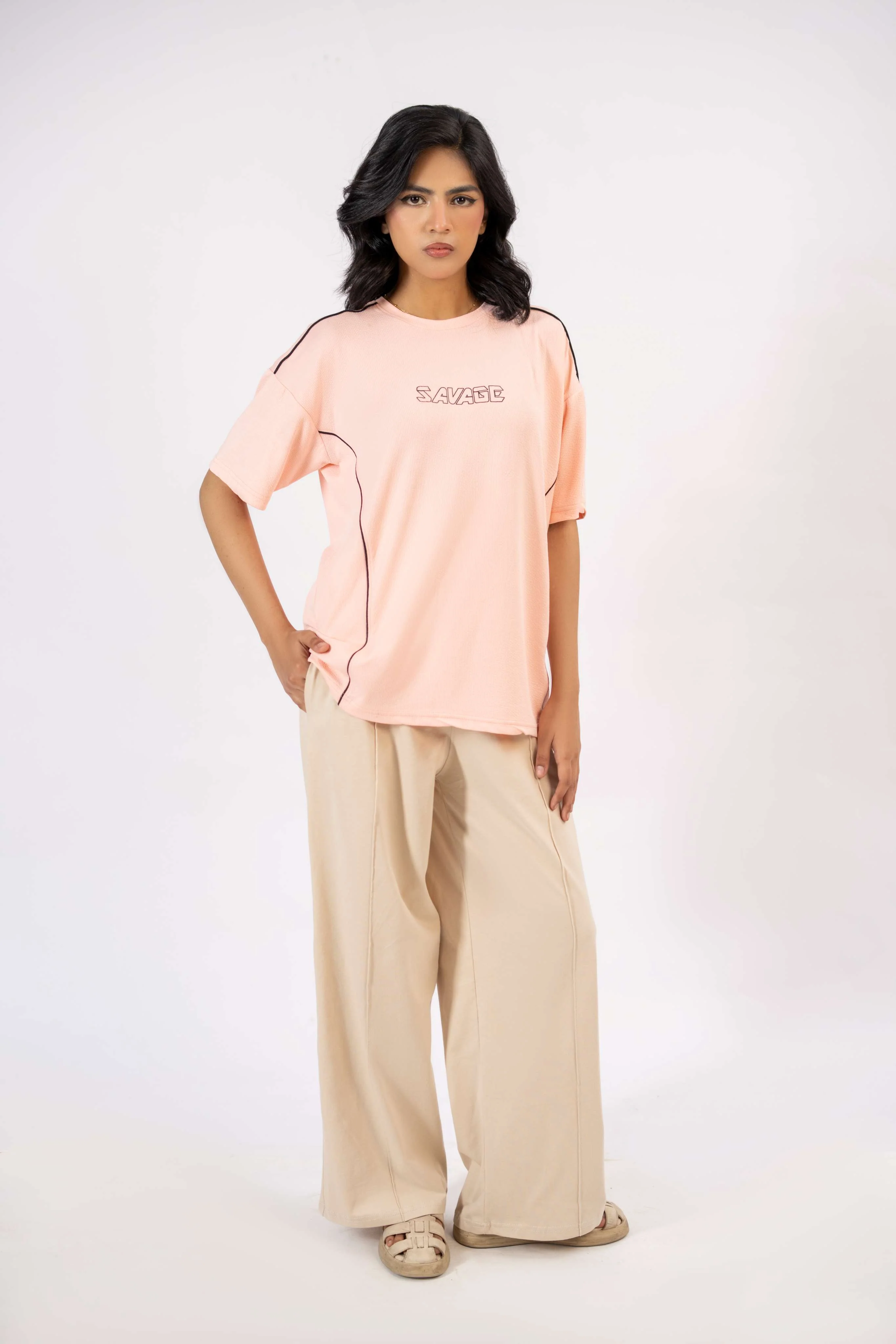 Relaxed Fit Lounge Trousers – Beige J3 - Image 3
