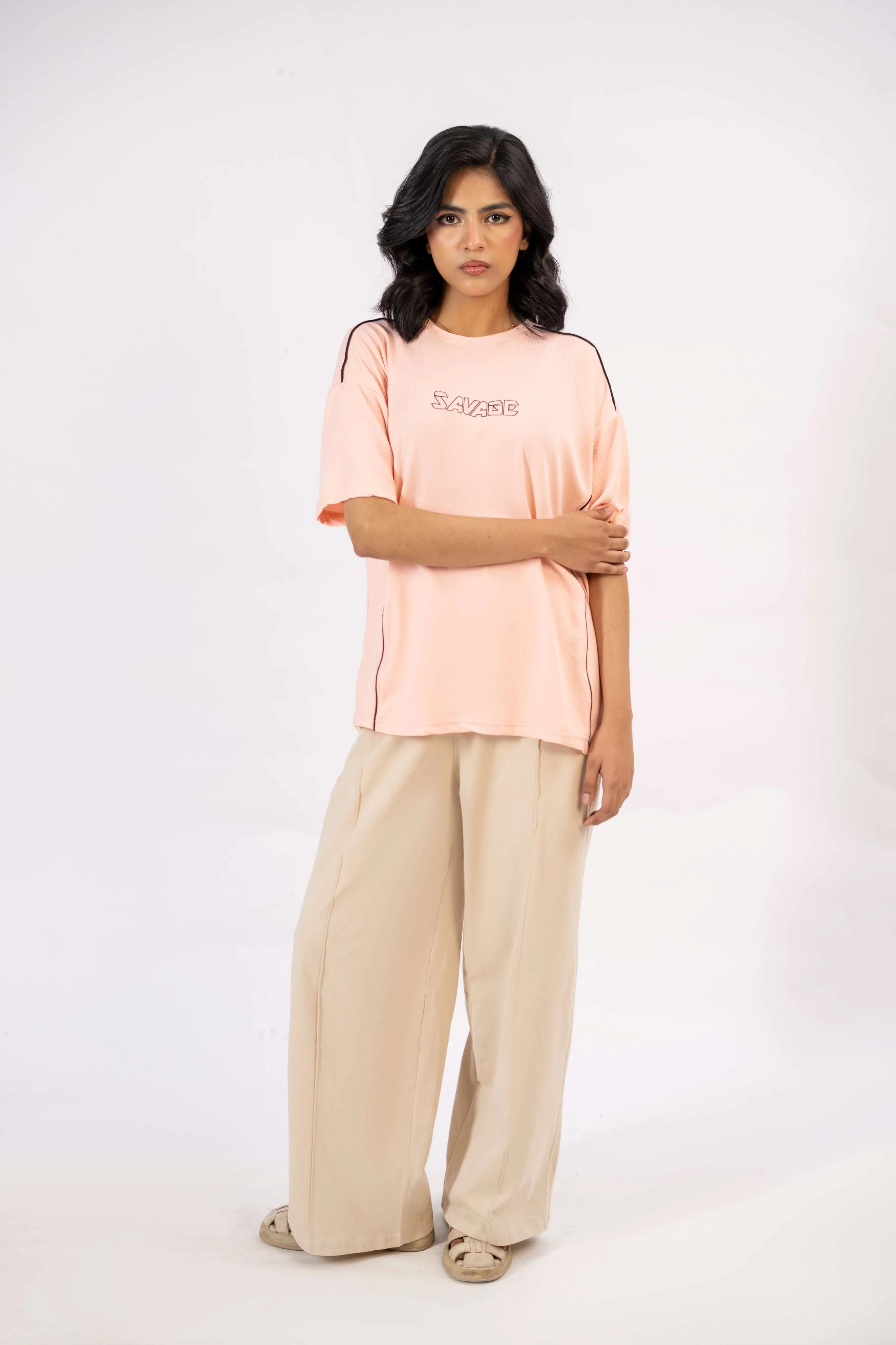 Relaxed Fit Lounge Trousers – Beige J3 - Image 4