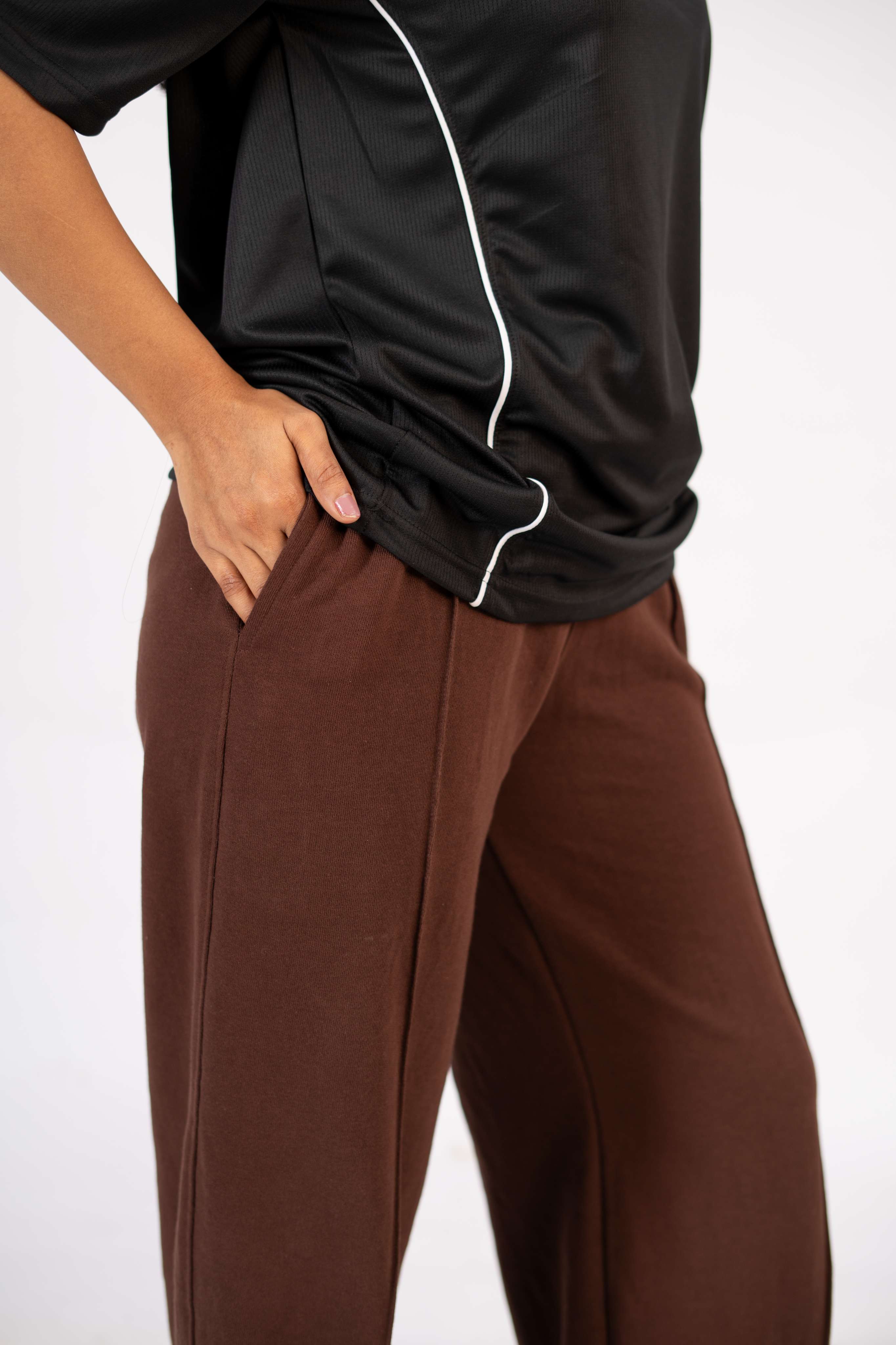 Relaxed Fit Lounge Trousers – Brown J1 - Image 3