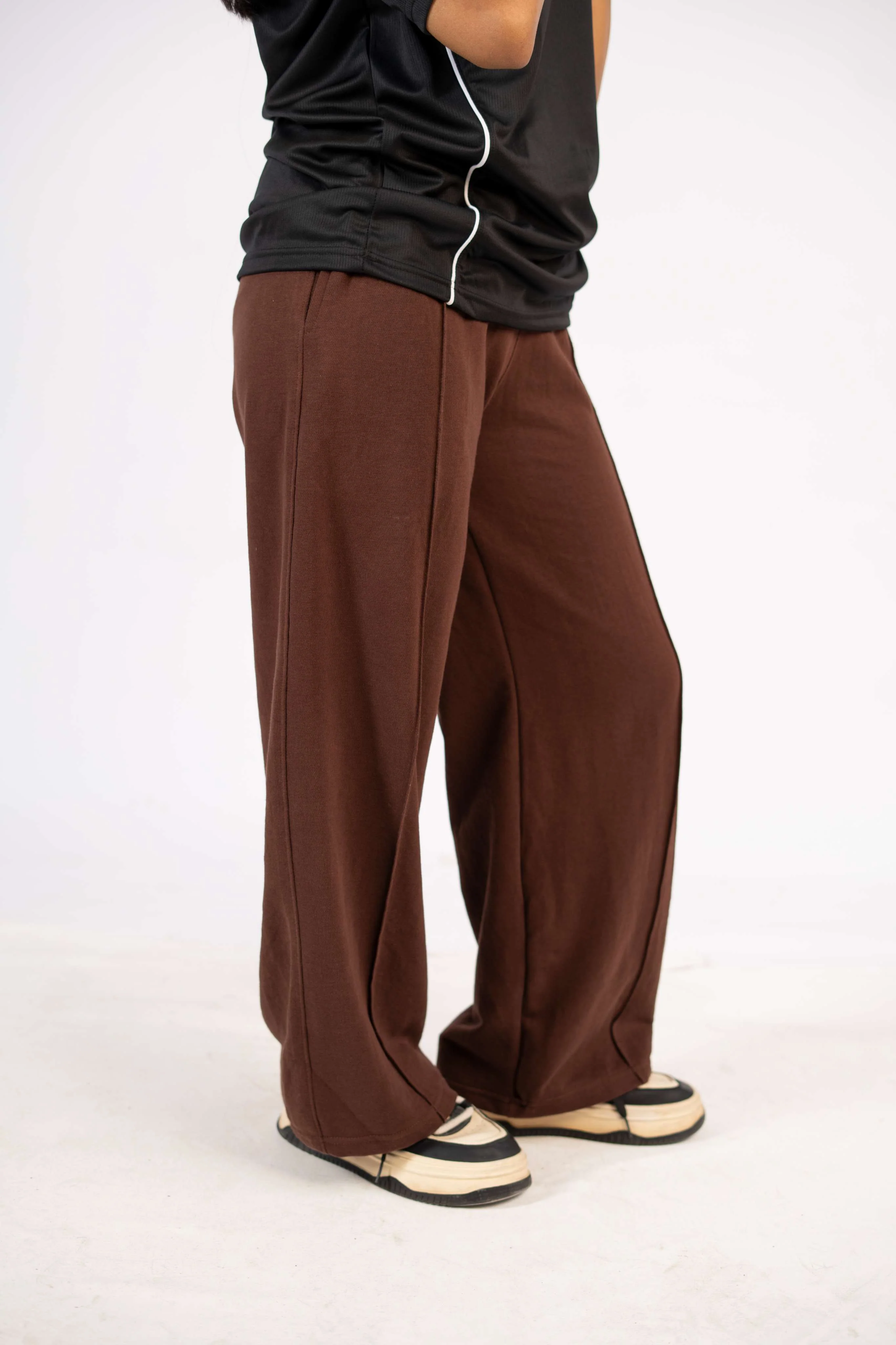 Relaxed Fit Lounge Trousers – Brown J1 - Image 4