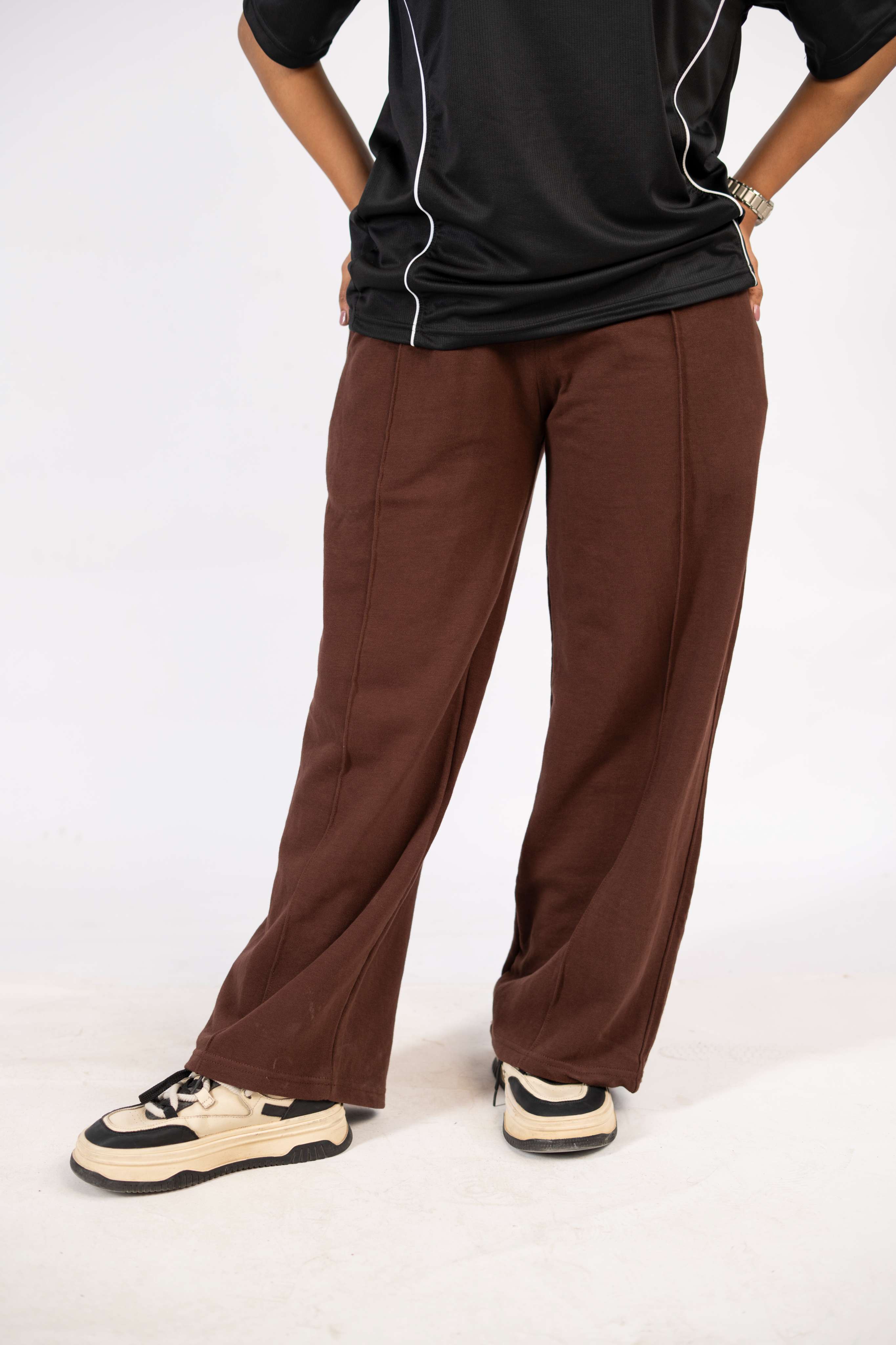 Relaxed Fit Lounge Trousers – Brown J1 - Image 8