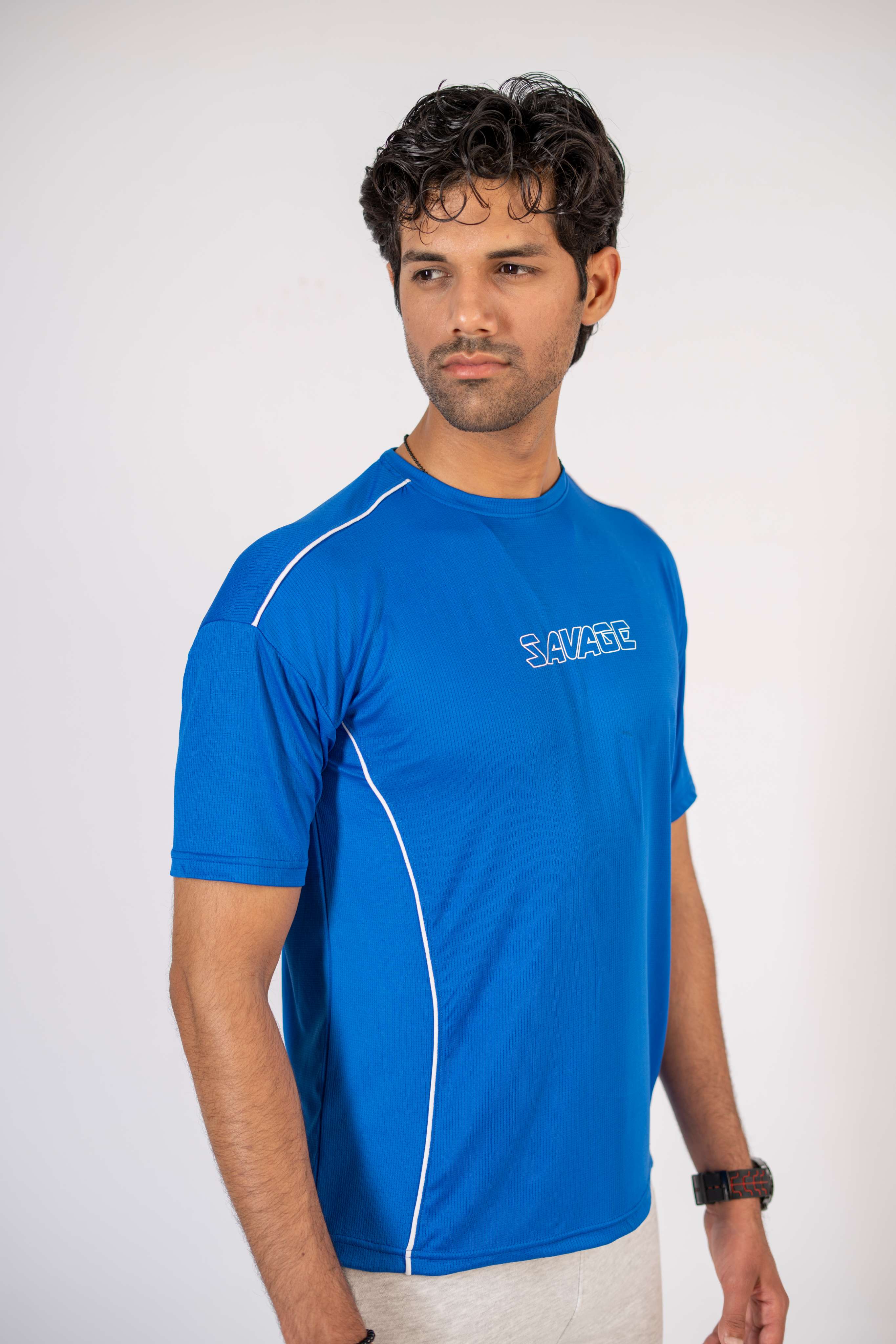Savage Performance Mesh T-Shirt – Electric Blue T5 - Image 4