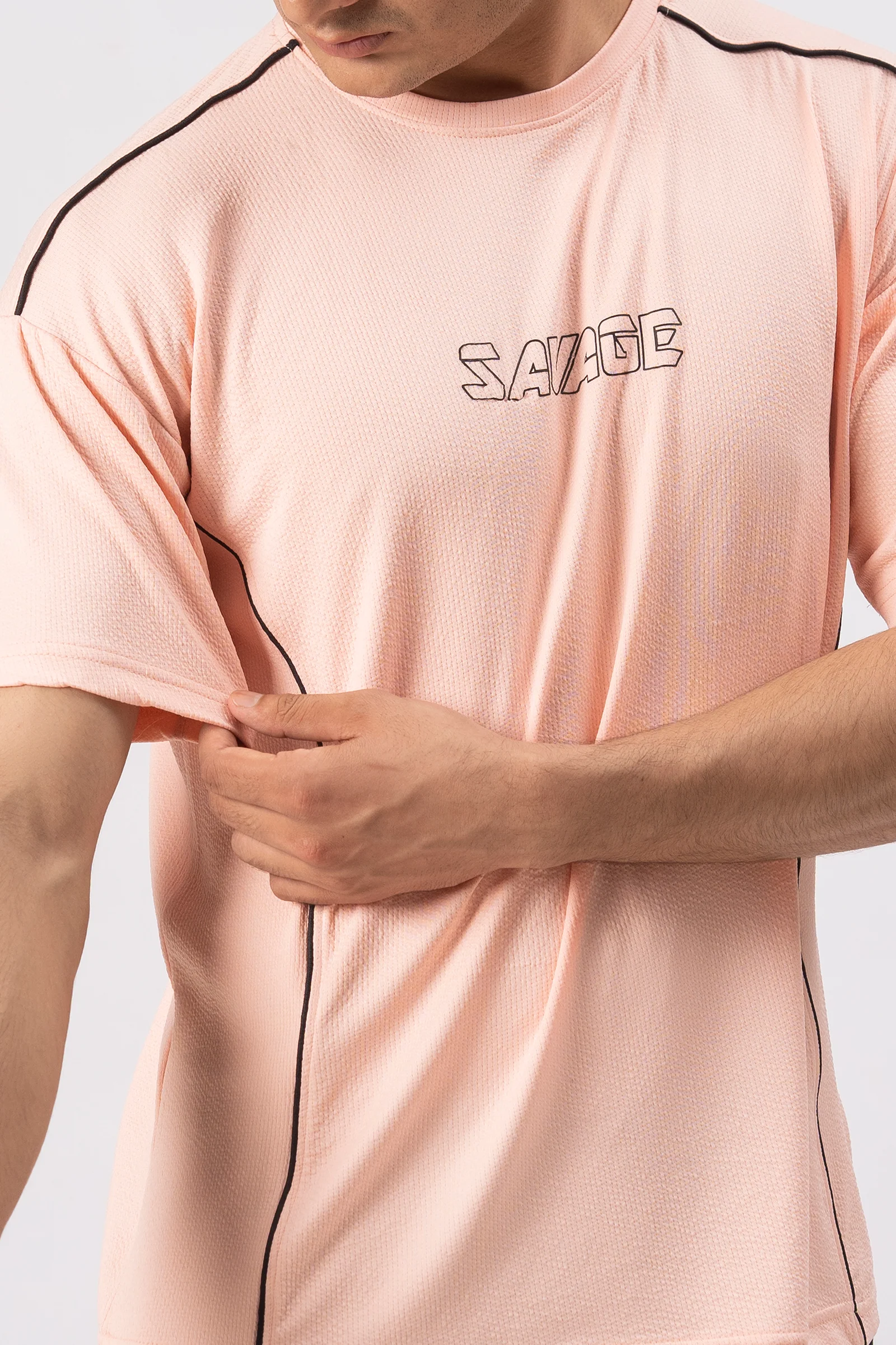 Savage Performance Mesh T-Shirt – Peach T4 - Image 4