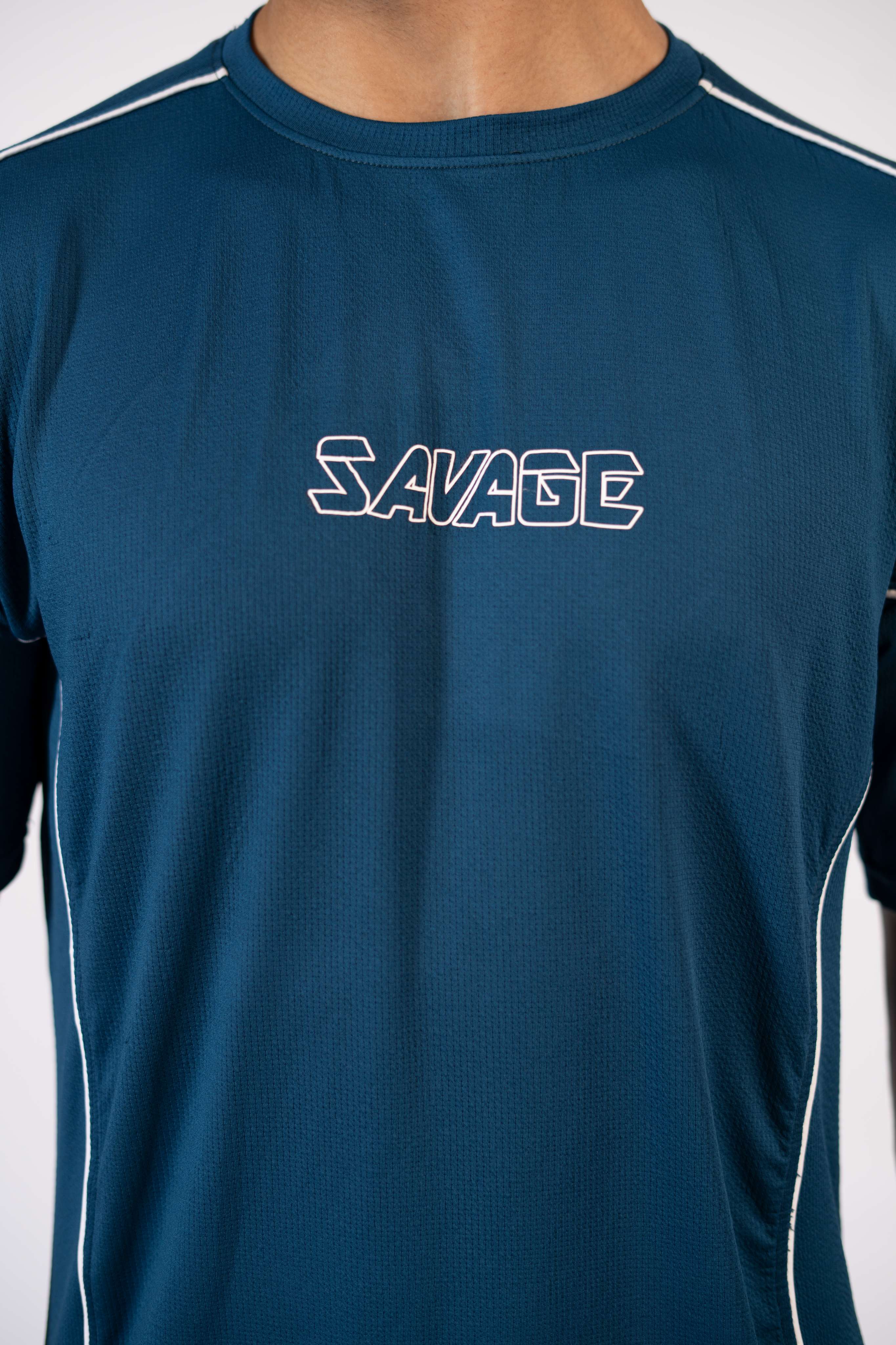Savage Performance Mesh T-Shirt – Teal T2 - Image 4