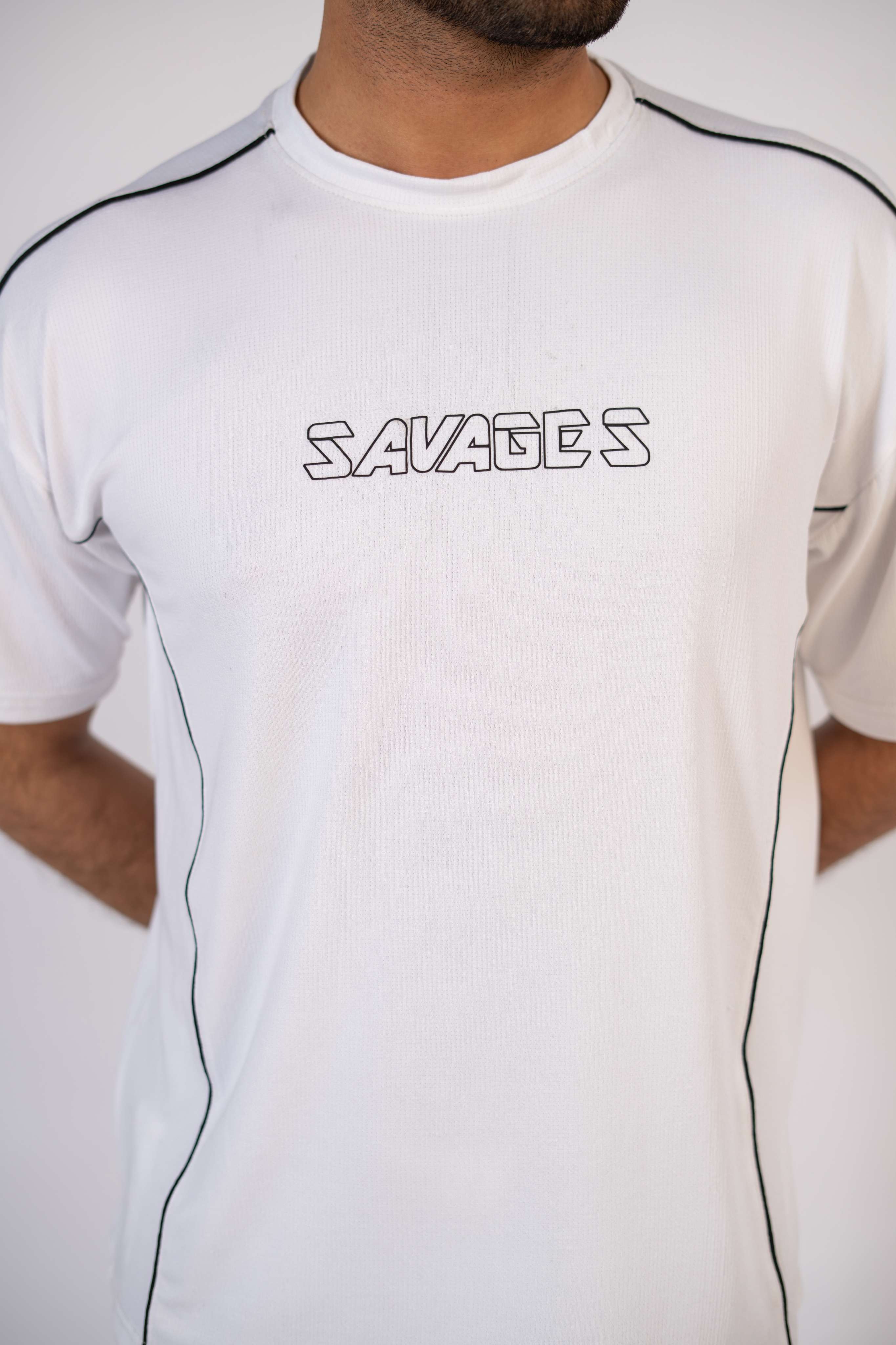 Savage Performance Mesh T-Shirt – White T1 - Image 5