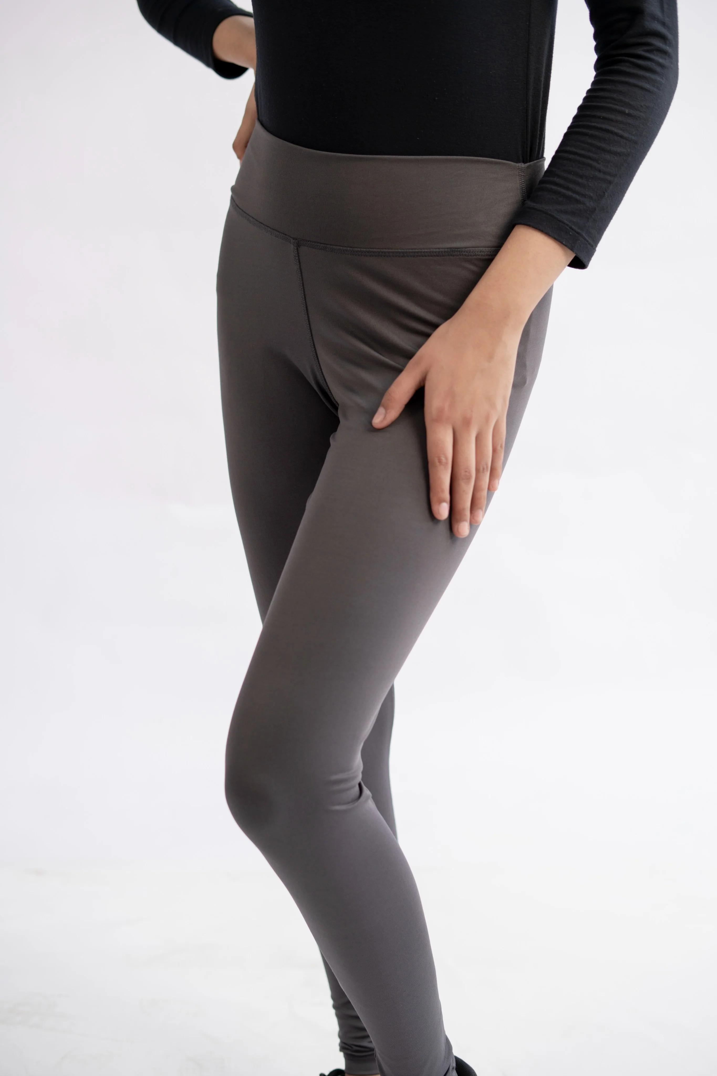 LB-Stylish Charcoal Gray Tights E3 | Premium Sports & Casual Leggings for Ladies - Image 3