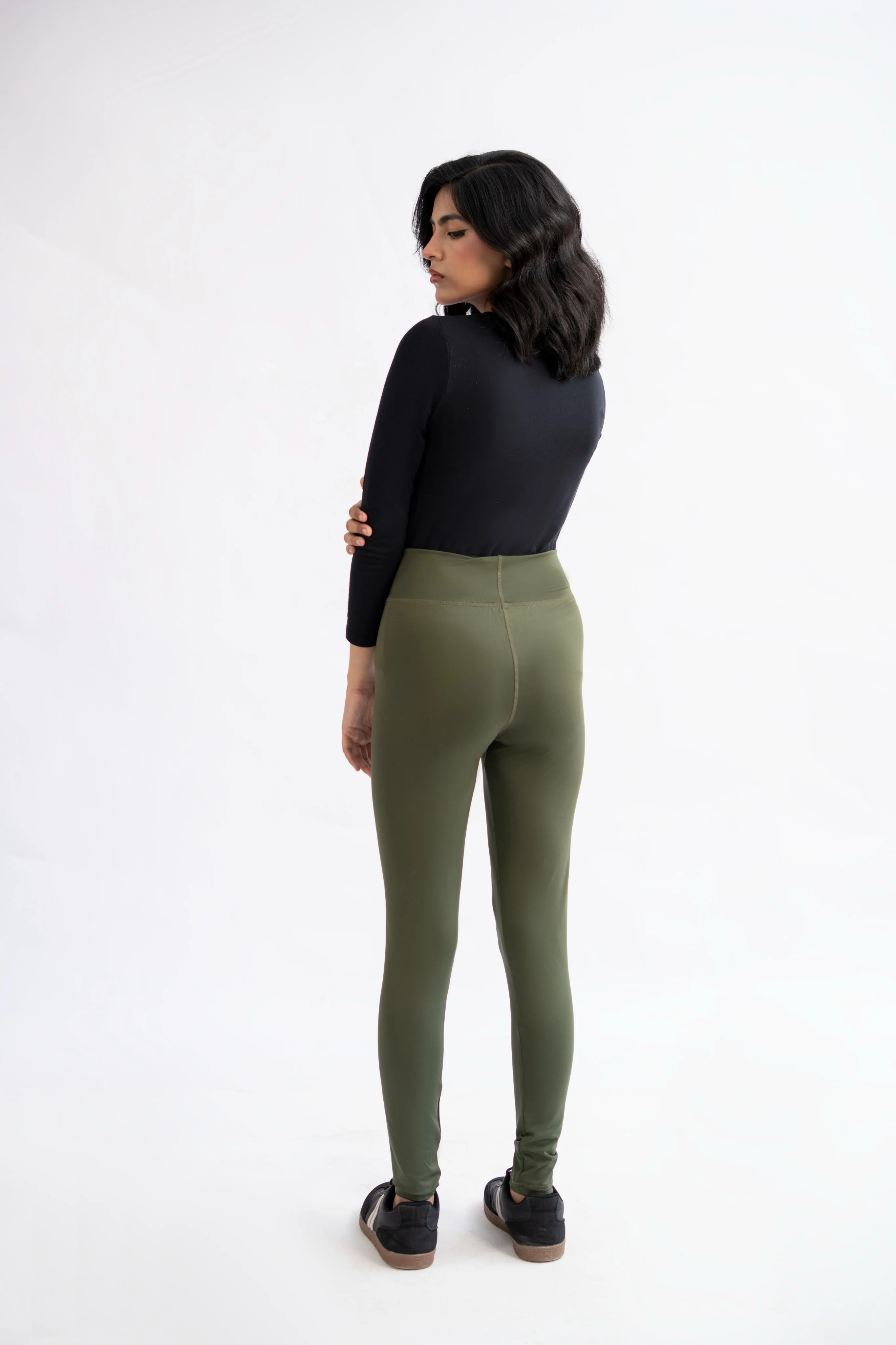 LB-Stylish Olive Green Tights E2 | Premium Sports & Casual Leggings for Ladies - Image 6