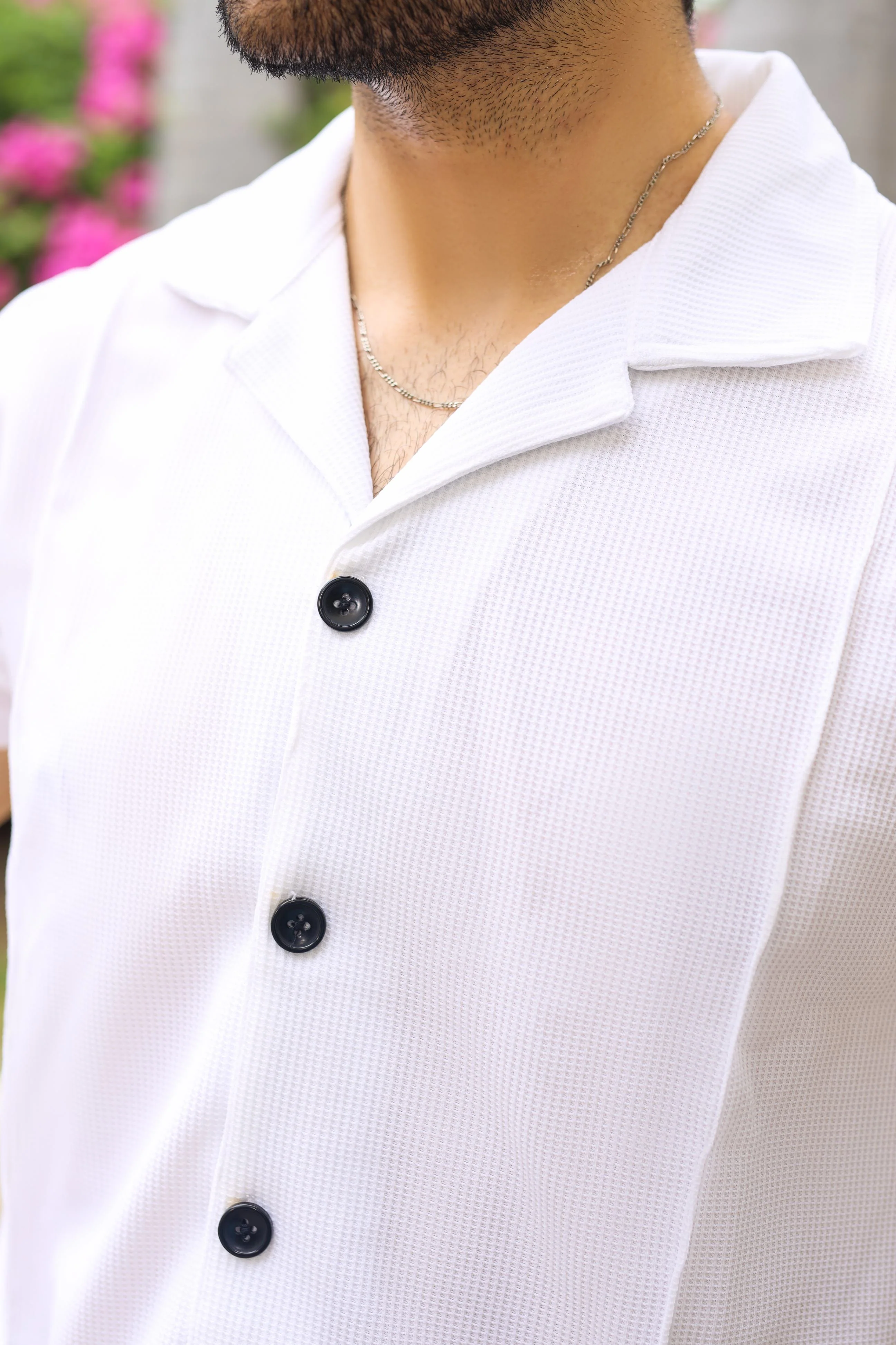 Waffle White Half-Sleeve Safari Suit for Men – Premium Summer Safari Suit in Pakistan B2 - Image 3
